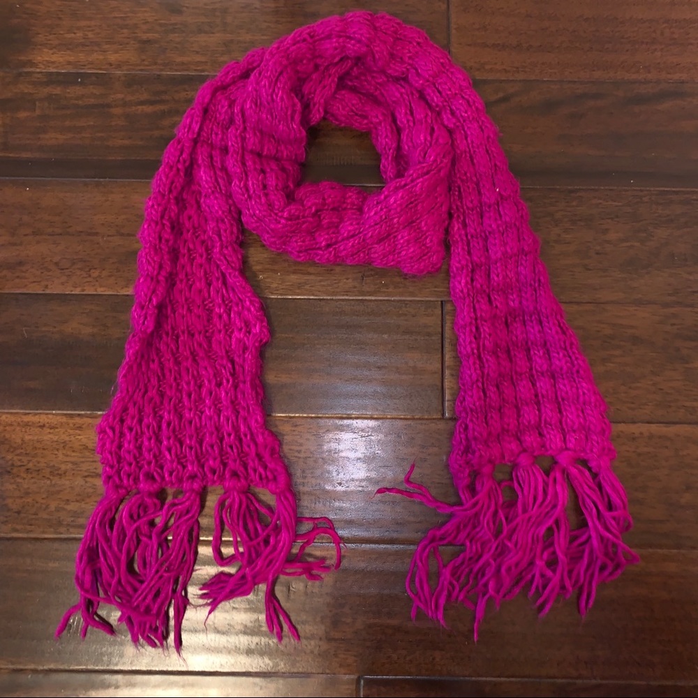 Bright pink warm extra-long scarf